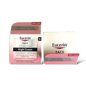 【2PCXNEW】Eucerin Q10 Anti-Wrinkle Facial Night Cream + Pro-Retinol 1.7oz.